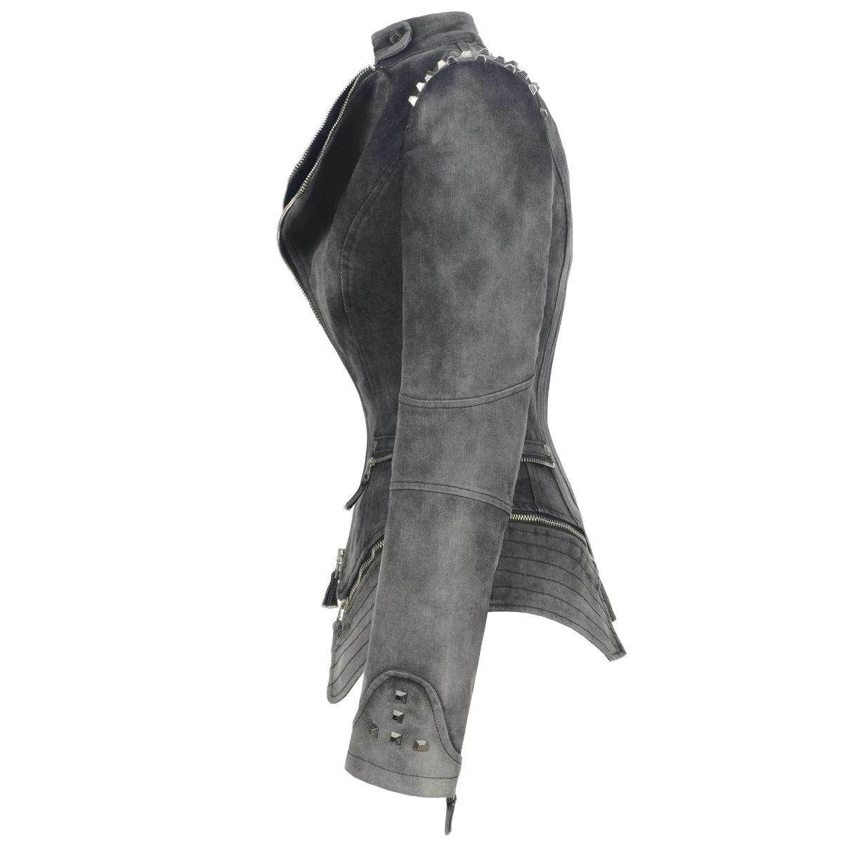 Veste Gothique en Denim Gris pour Femme - LSDLBoutique