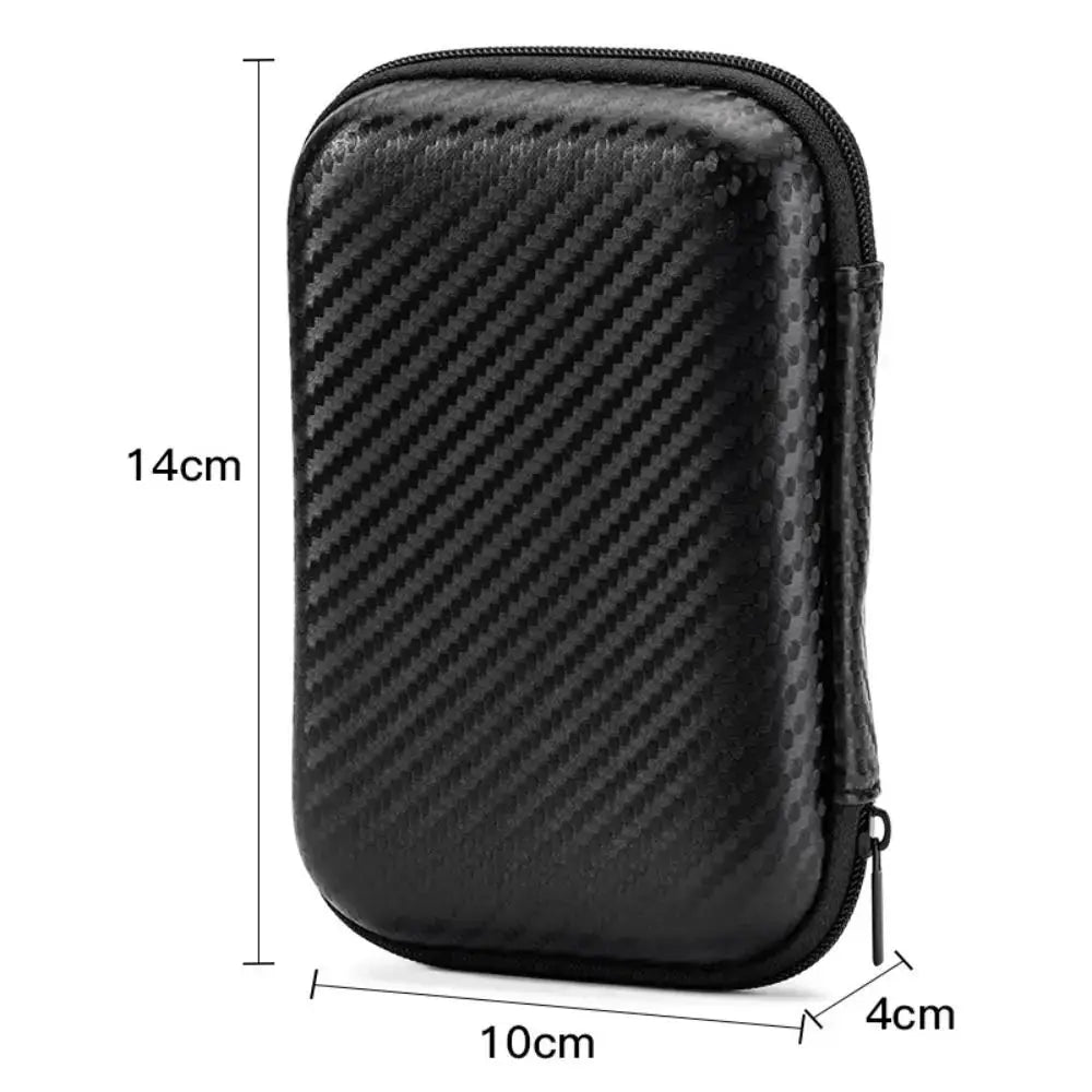 Etui de transport rigide en EVA noir, compact 14×10×4 cm, pour informatique et bureau