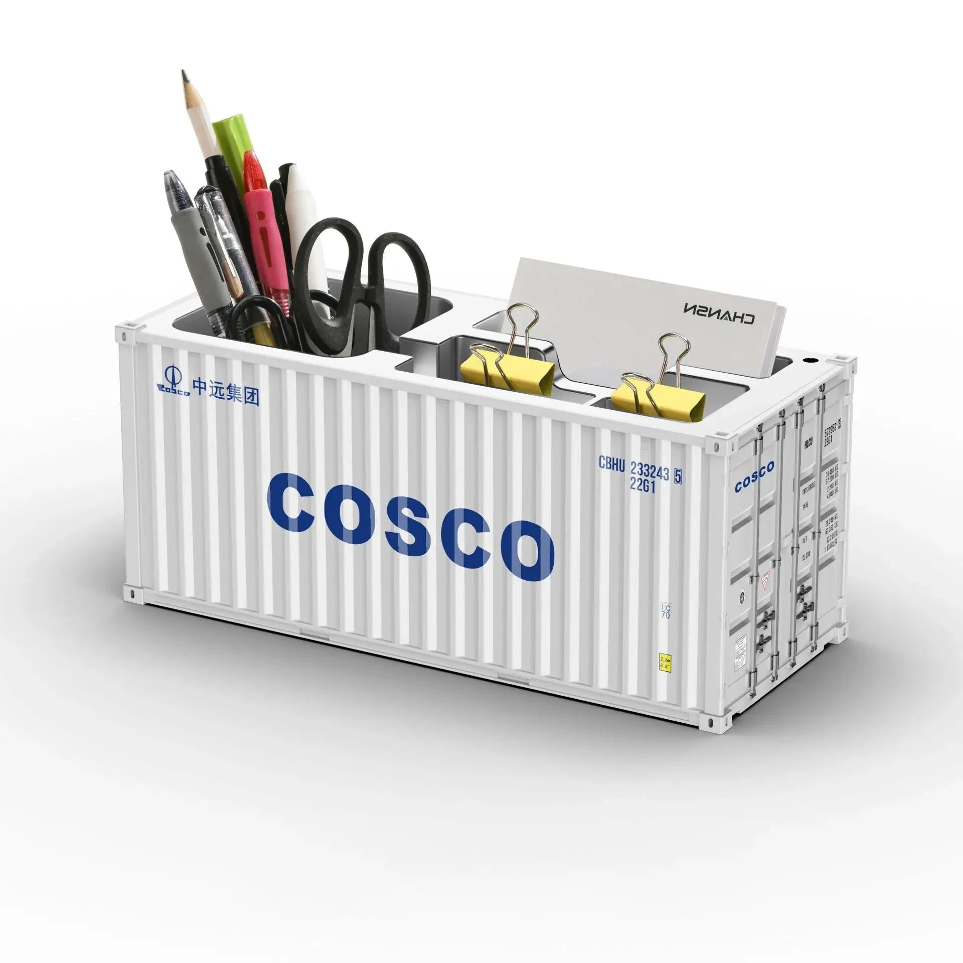 Porte-stylos design conteneur maritime – Rangement de bureau industriel – A04 | Les Secrets de Léa