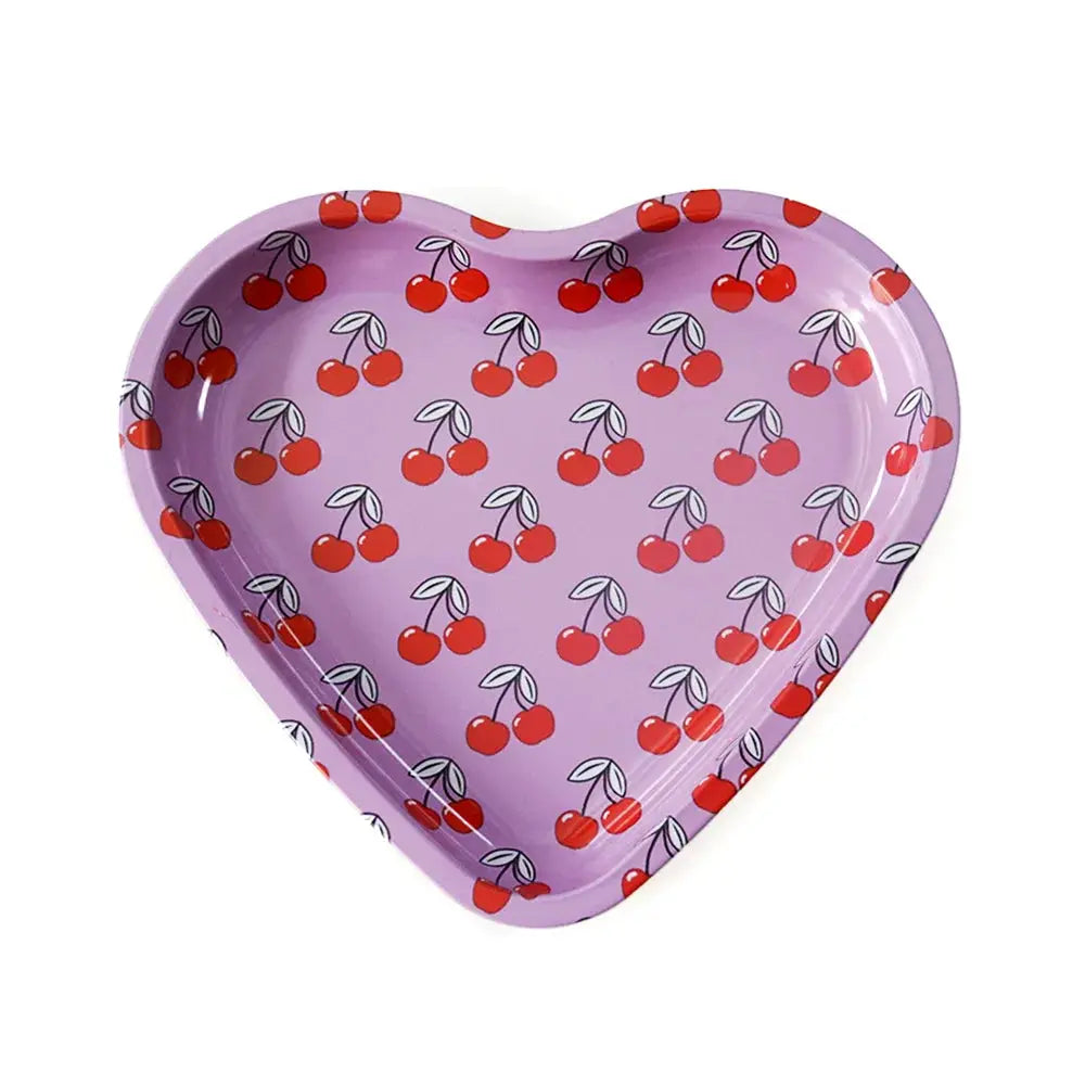 Plateau roulant en métal pour tabac – Forme coeur – 16.5x18 cm