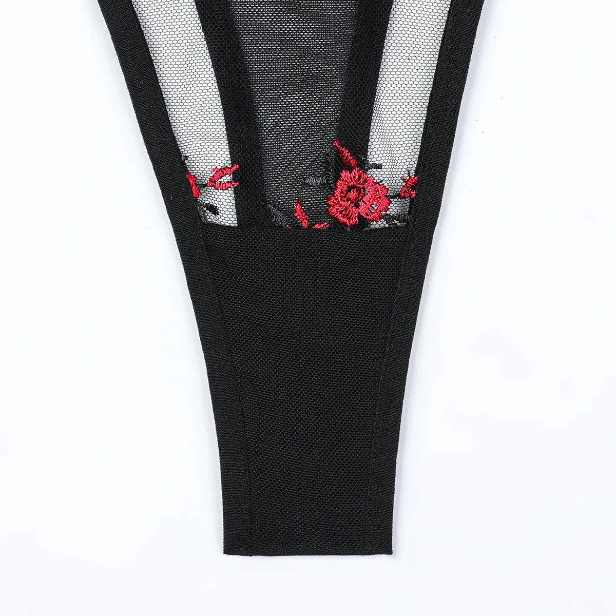 Les Secrets de Léa – Ensemble lingerie corset dentelle noir & rouge – Minnie - LSDLBoutique