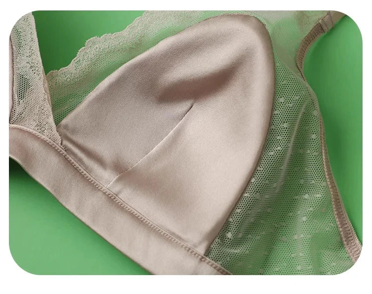 Les Secrets de Léa – Soutien-gorge triangle sans fil en soie et dentelle – Chrisalyde - LSDLBoutique