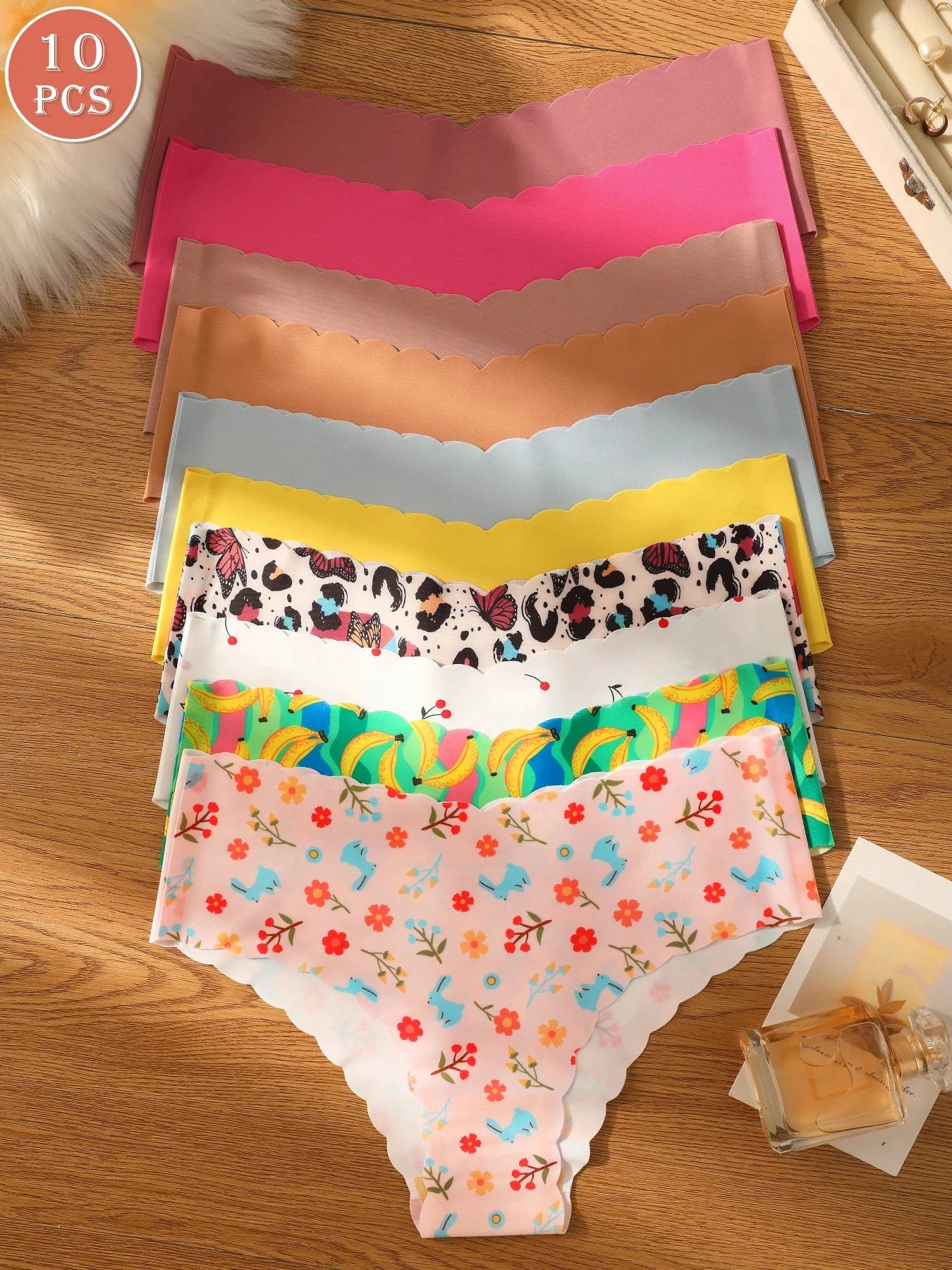 Les Secrets de Léa – Lot de 10 Culottes sans couture triangle ondulé – Flavie - LSDLBoutique