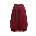 Jean Harajuku Baggy Y2K Rouge Taille Haute Unisexe - LSDLBoutique