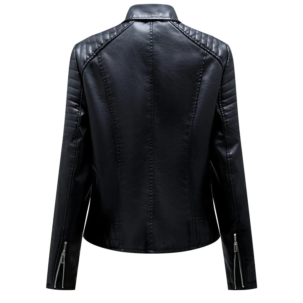 Veste Courte en Cuir Femme – Style Moto - LSDLBoutique
