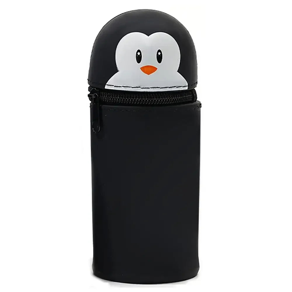 Cartoon Animal Foldable Silicone Pencil Case Flexible Desk Organizer… – Pingouin droit – vue 12 | Les Secrets de Léa