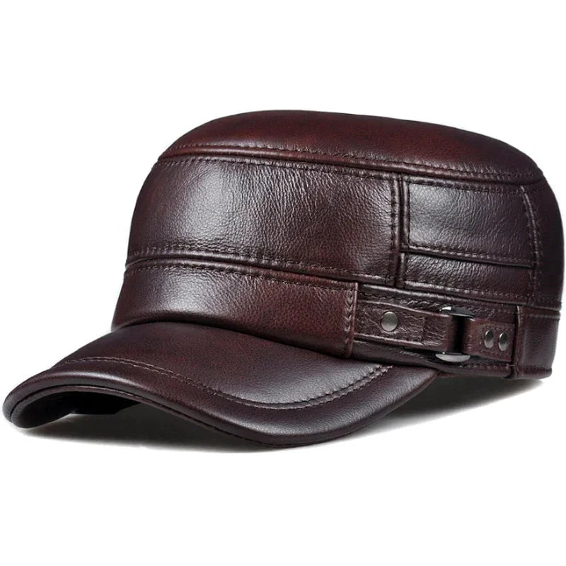 Casquette d'hiver en cuir véritable - LSDLBoutique