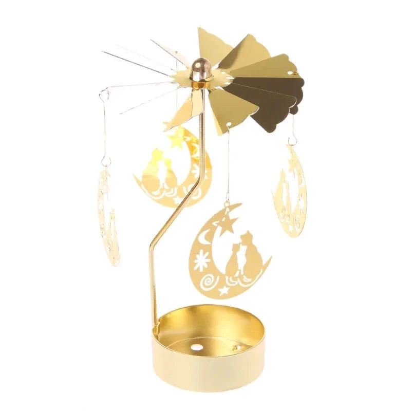 Bougeoir rotatif métal doré pour bougie chauffe-plat - LSDLBoutique