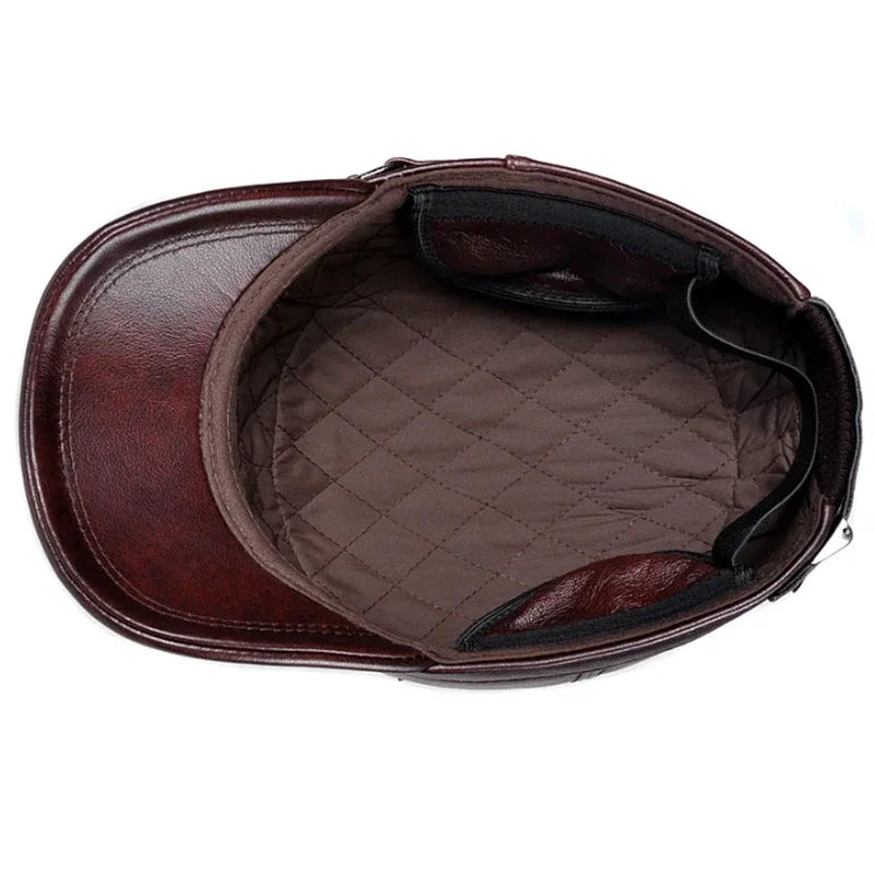 Casquette d'hiver en cuir véritable - LSDLBoutique