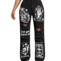 Jeans droits imprimés et déchirés – 2025 New Style - LSDLBoutique