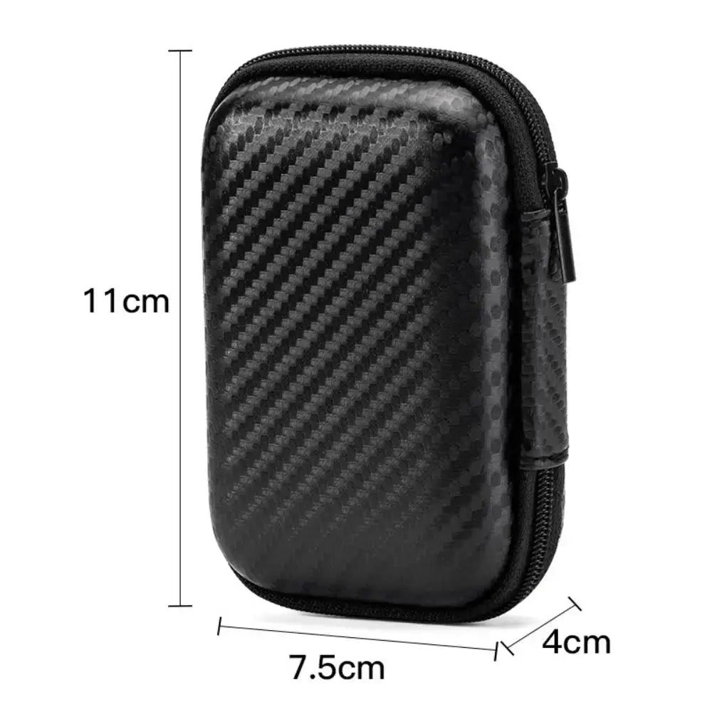 Etui de transport rigide en EVA LSDLBoutique noir carbone, 11 cm × 7,5 cm × 4 cm, zip