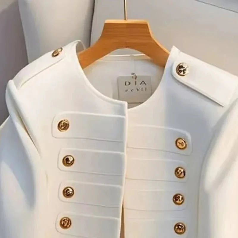 Veste courte femme blanche – Style coréen automne hiver 2025 - LSDLBoutique