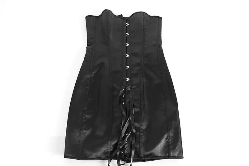 Satin Lace-Up Overbust Corset Gothic Style – Plus Size