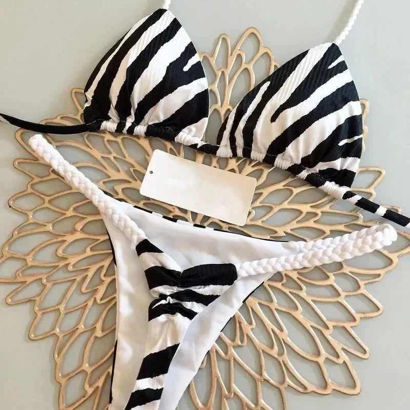 Les Secrets de Léa – Bikini imprimé G-string dos nu Ilona - LSDLBoutique