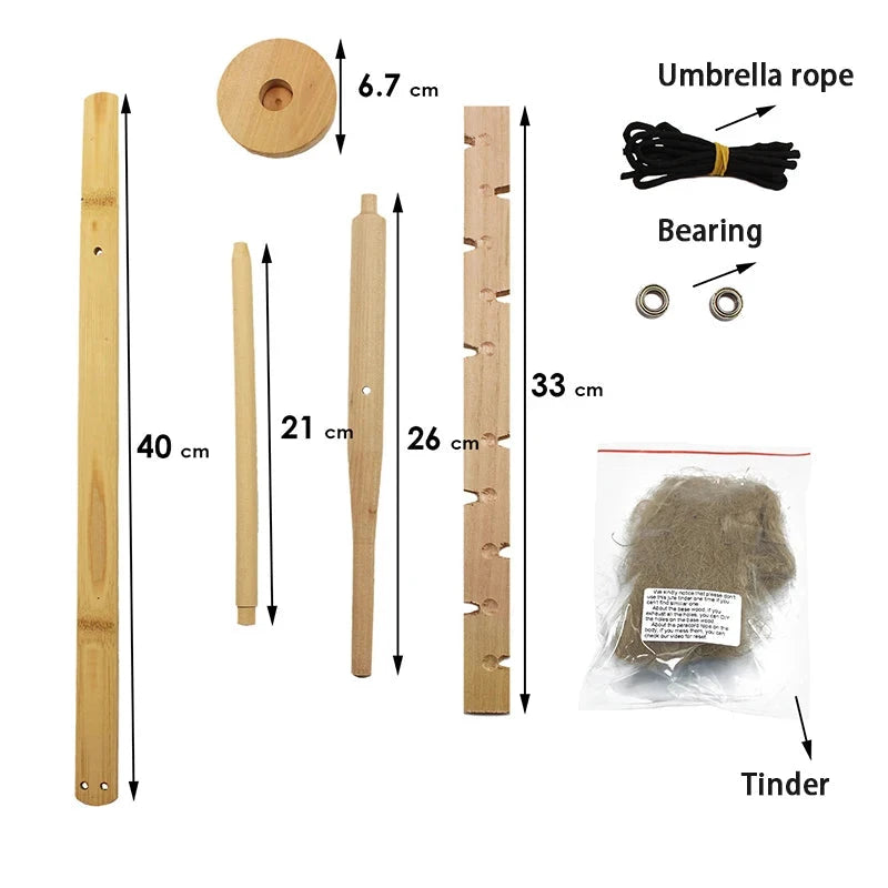 Kit démarreur de feu à archet en bois naturel - LSDLBoutique