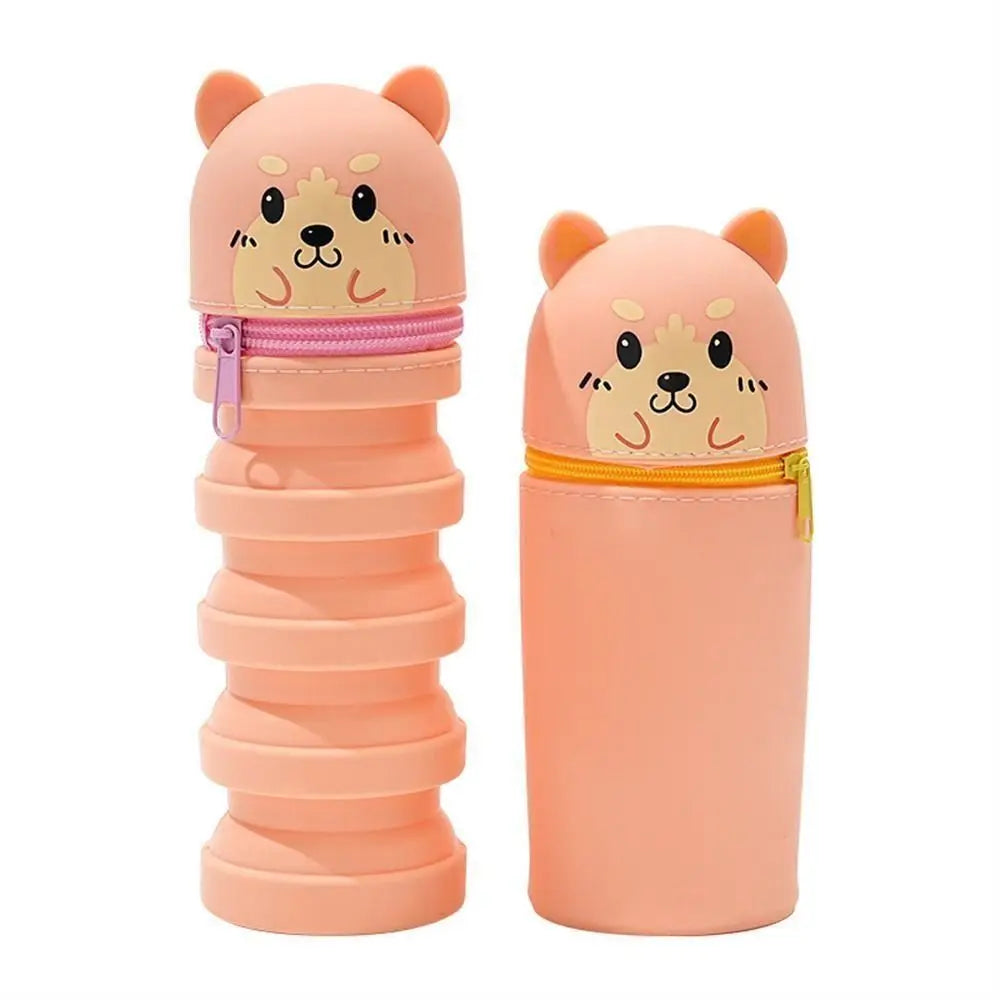 Cartoon Animal Foldable Silicone Pencil Case Flexible Desk Organizer Stationery Storage Bag… – vue 3 | Les Secrets de Léa