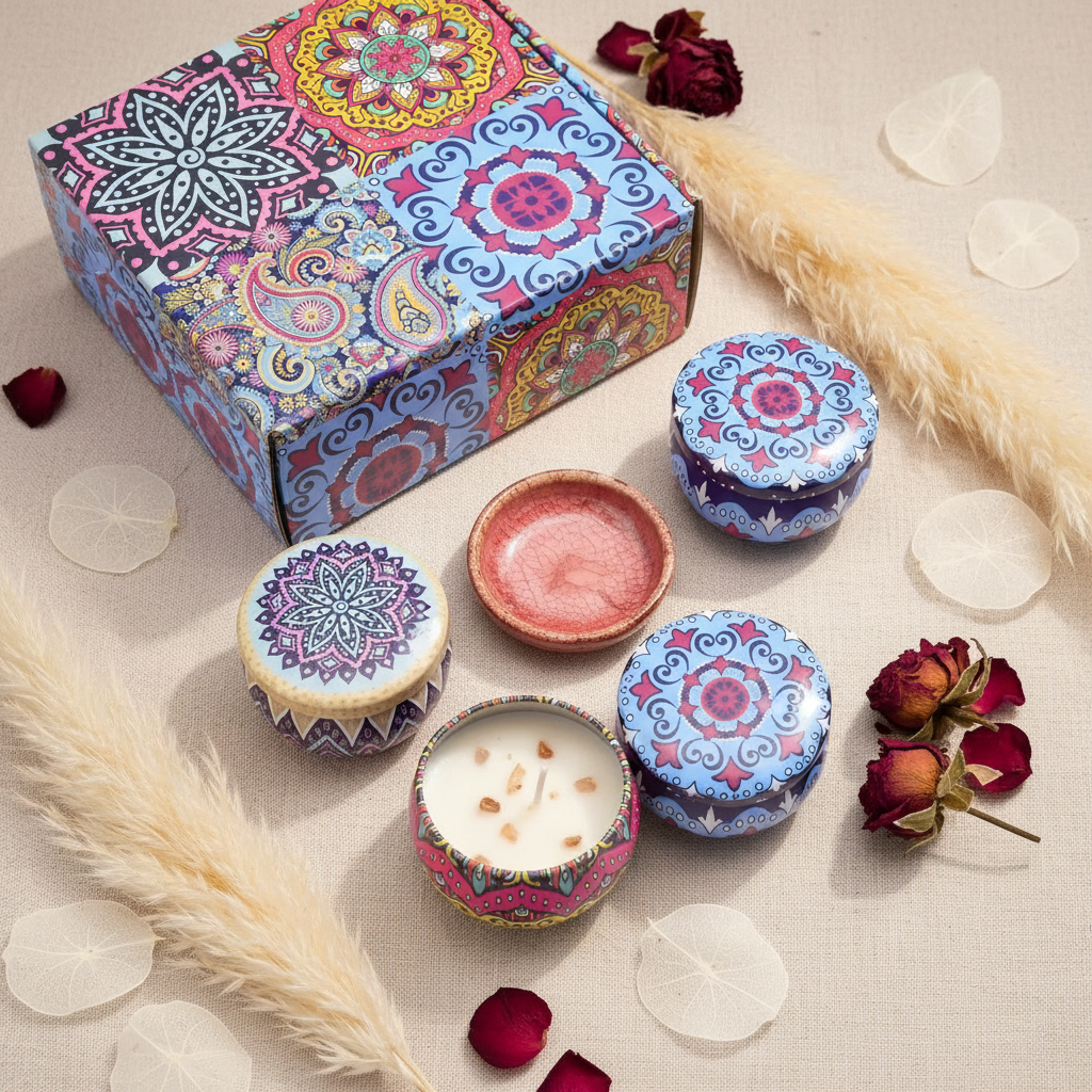 4er-Set Sojawachs-Duftkerzen – Aromatherapie