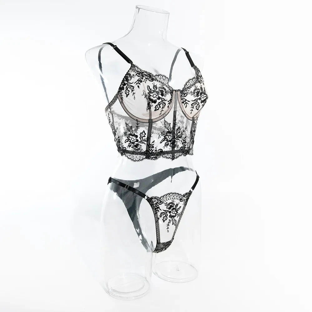 Les Secrets de Léa – Ensemble lingerie dentelle transparente élégante – Elvira - LSDLBoutique