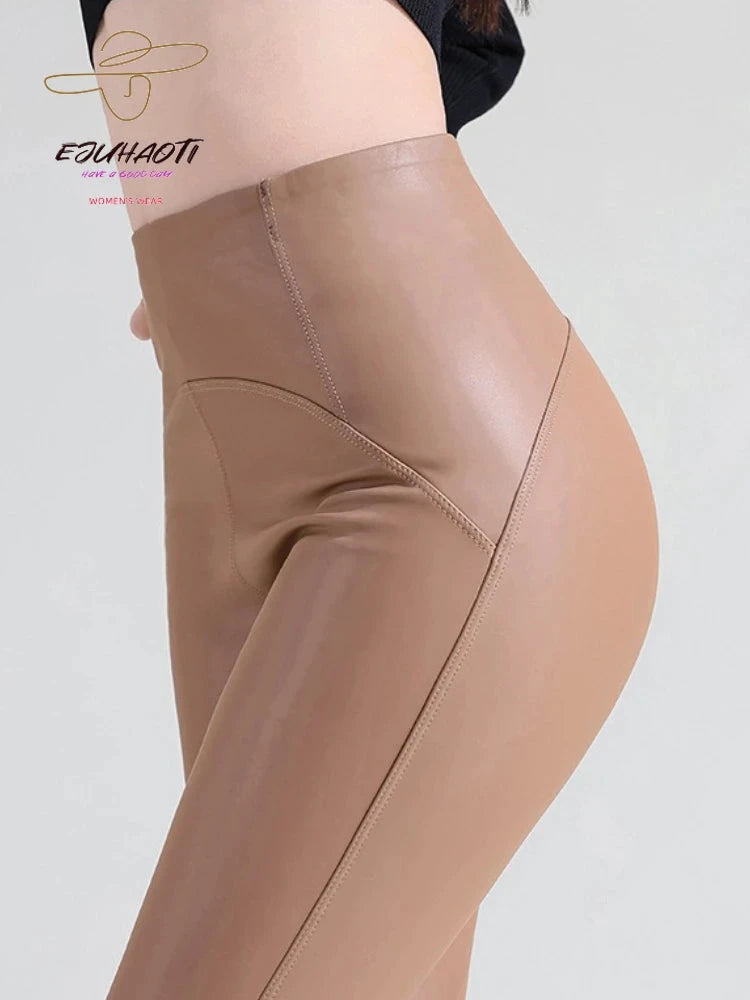 Leggings Cuir PU Noir Taille Haute Serpent - LSDLBoutique