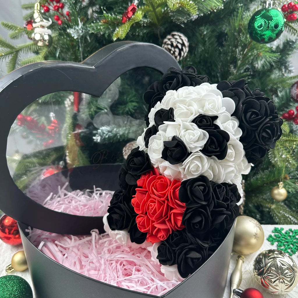 Ourson en roses éternelles avec boîte – 25 cm - LSDLBoutique