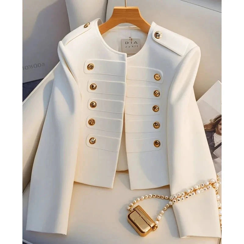 Veste courte femme blanche – Style coréen automne hiver 2025 - LSDLBoutique