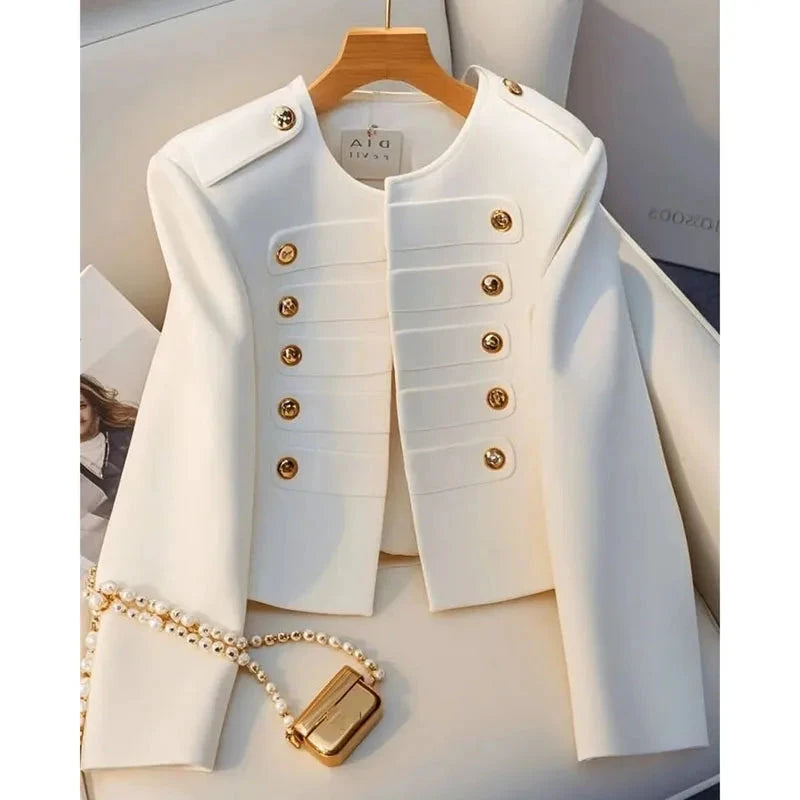 Veste courte femme blanche – Style coréen automne hiver 2025 - LSDLBoutique