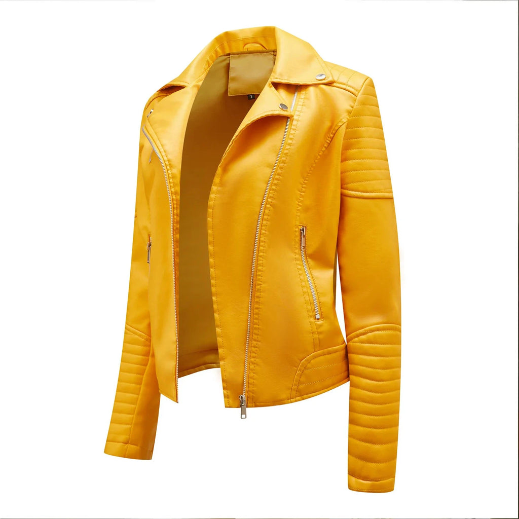 Veste Courte en Cuir Femme – Style Moto - LSDLBoutique