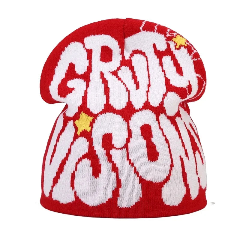Bonnet jacquard Y2K – 100 motifs, taille unique
