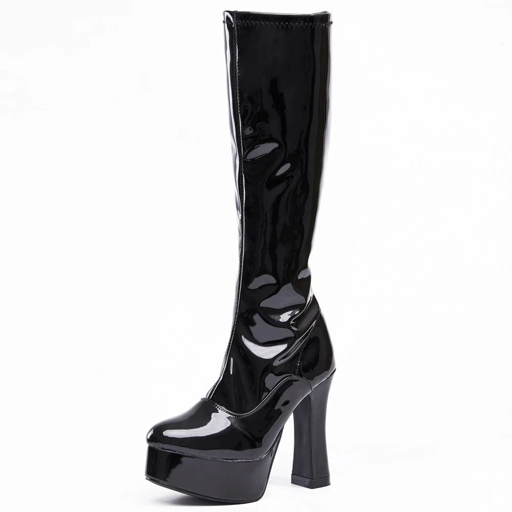 Bottes femme genou haut – Talons épais et plateforme - LSDLBoutique