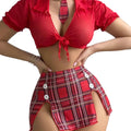 Les Secrets de Léa – Ensemble lingerie quatre pièces à carreaux – Patricia - LSDLBoutique