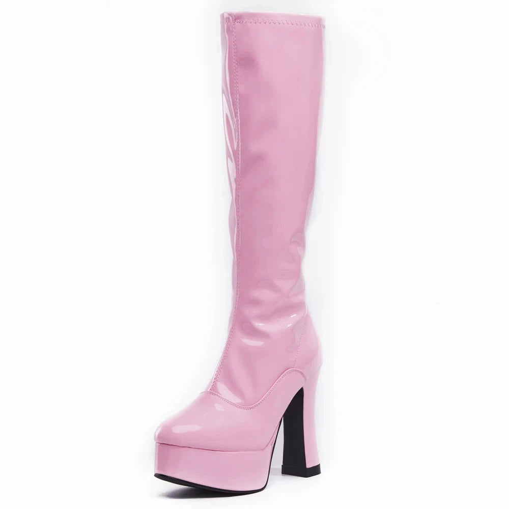 Bottes femme genou haut – Talons épais et plateforme - LSDLBoutique
