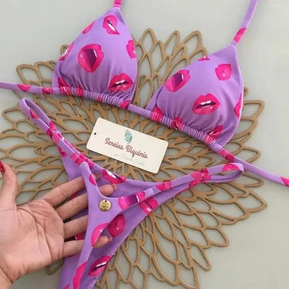 Les Secrets de Léa – Bikini imprimé G-string dos nu Ilona - LSDLBoutique