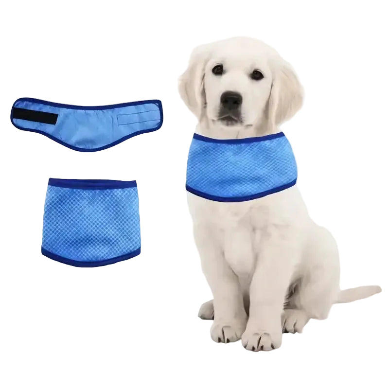 Collier-bandana refroidissant bleu pour chien, maille respirante, style triangle, LSDLBoutique