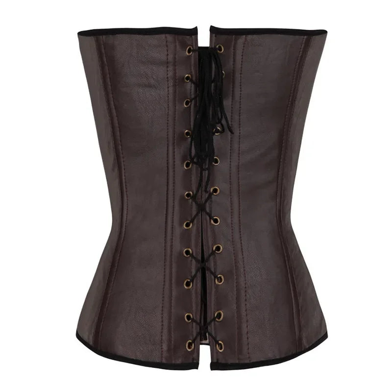 Rückenfreies Korsett aus Kunstleder Steampunk – Gothic-Punk-Stil