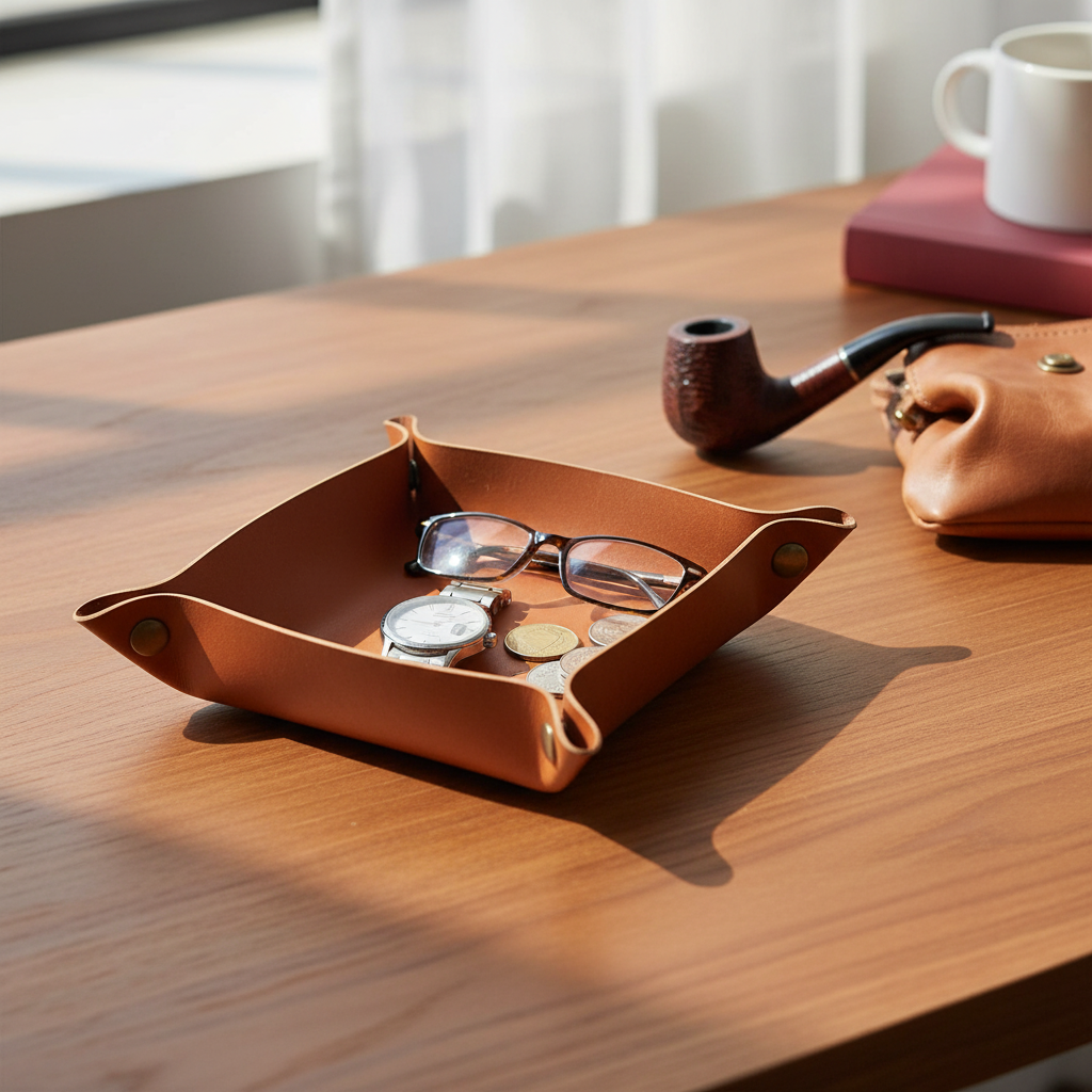Plateau de roulement pliable en cuir – 20 cm 