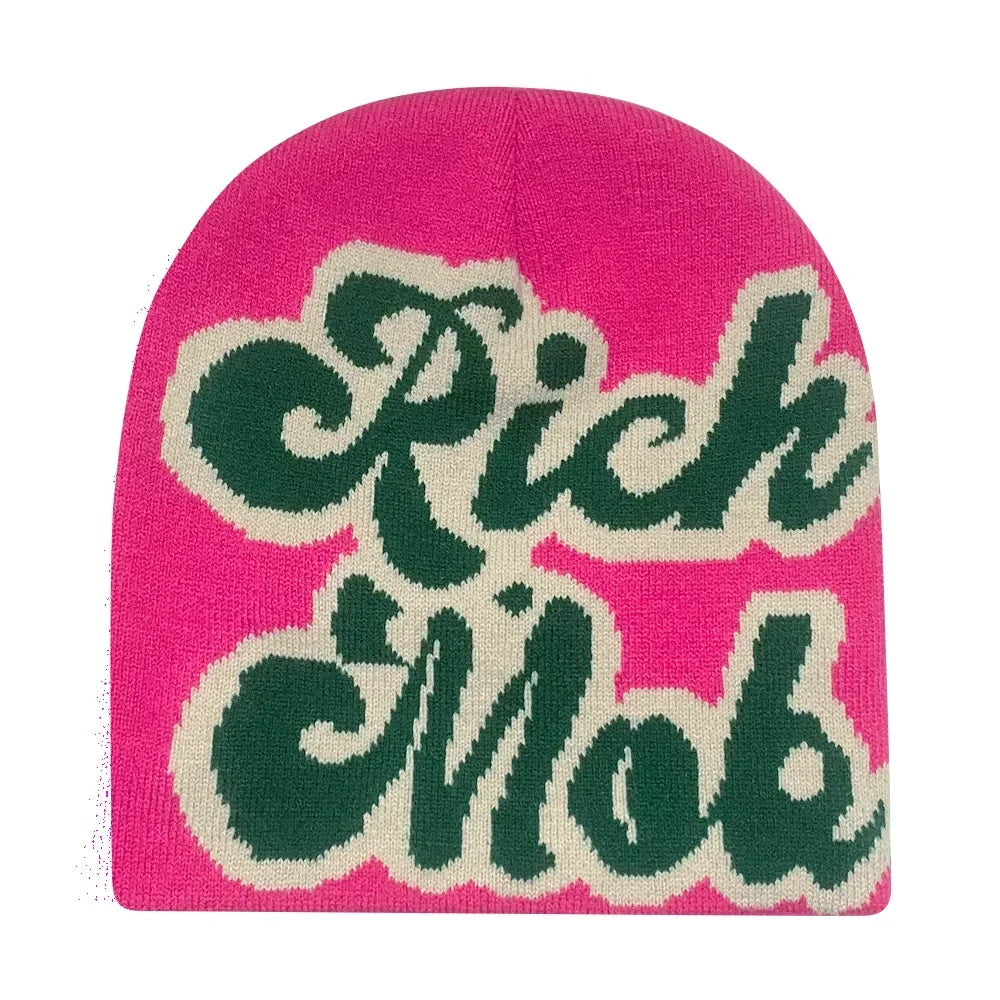 Bonnet jacquard Y2K – 100 motifs, taille unique