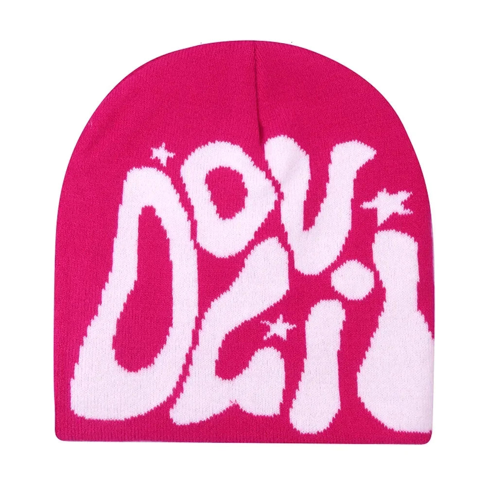 Bonnet jacquard Y2K – 100 motifs, taille unique