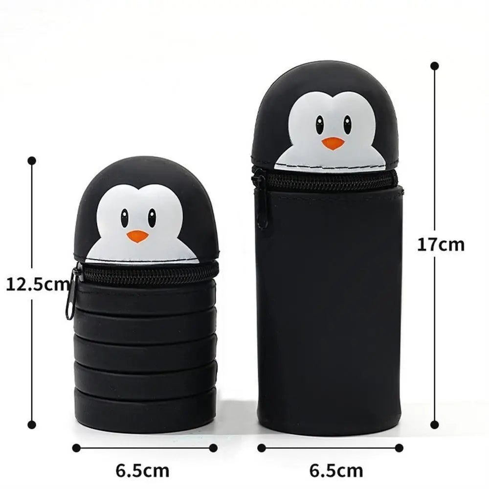 Cartoon Animal Foldable Silicone Pencil Case Flexible Desk Organizer Stationery Storage Bag… – vue 6 | Les Secrets de Léa