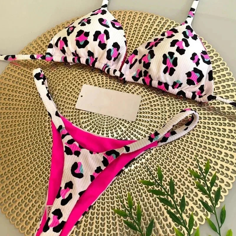 Les Secrets de Léa – Bikini imprimé G-string dos nu Ilona - LSDLBoutique