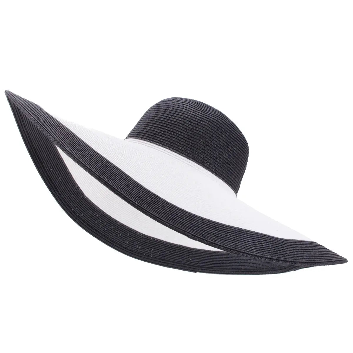 Chapeau de paille pliable à large bord noir et blanc, modèle Lawliet A330, LSDLBoutique