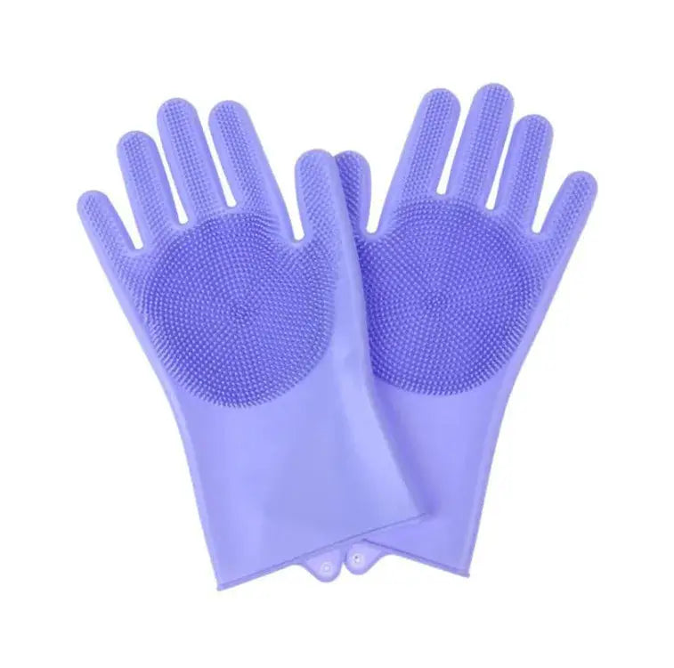 Gant de toilettage en silicone pour chien et chat, violet, LSDLBoutique, avec picots