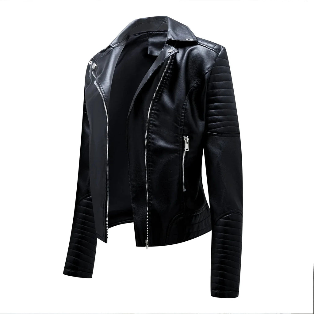Veste Courte en Cuir Femme – Style Moto - LSDLBoutique