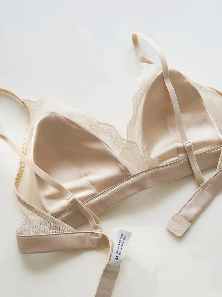 Les Secrets de Léa – Soutien-gorge triangle sans fil en soie et dentelle – Chrisalyde - LSDLBoutique