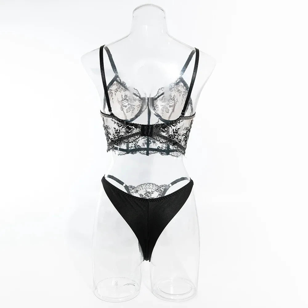 Les Secrets de Léa – Ensemble lingerie dentelle transparente élégante – Elvira - LSDLBoutique