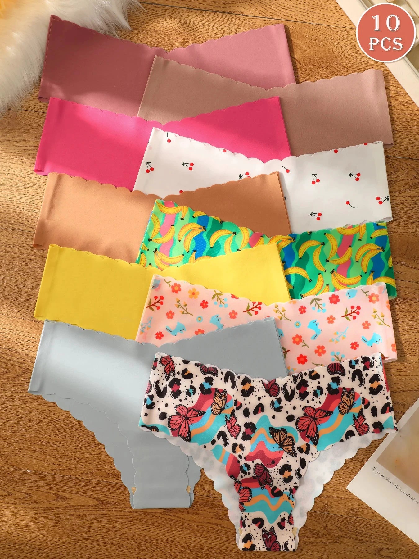Les Secrets de Léa – Lot de 10 Culottes sans couture triangle ondulé – Flavie - LSDLBoutique