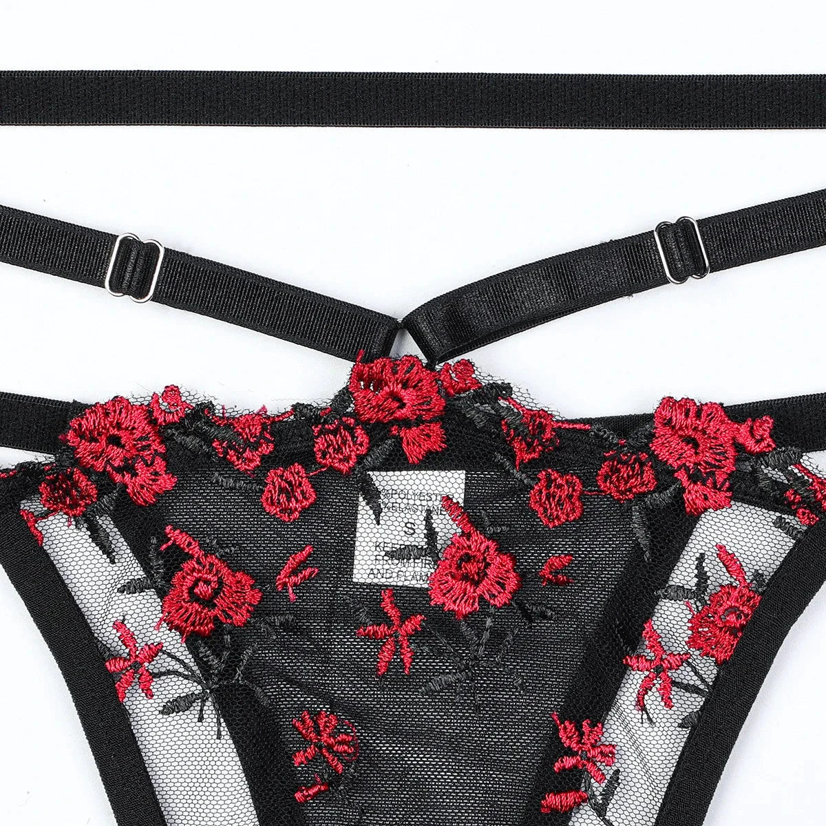 Les Secrets de Léa – Ensemble lingerie corset dentelle noir & rouge – Minnie - LSDLBoutique