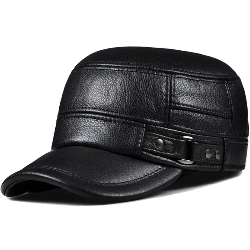 Casquette d'hiver en cuir véritable - LSDLBoutique