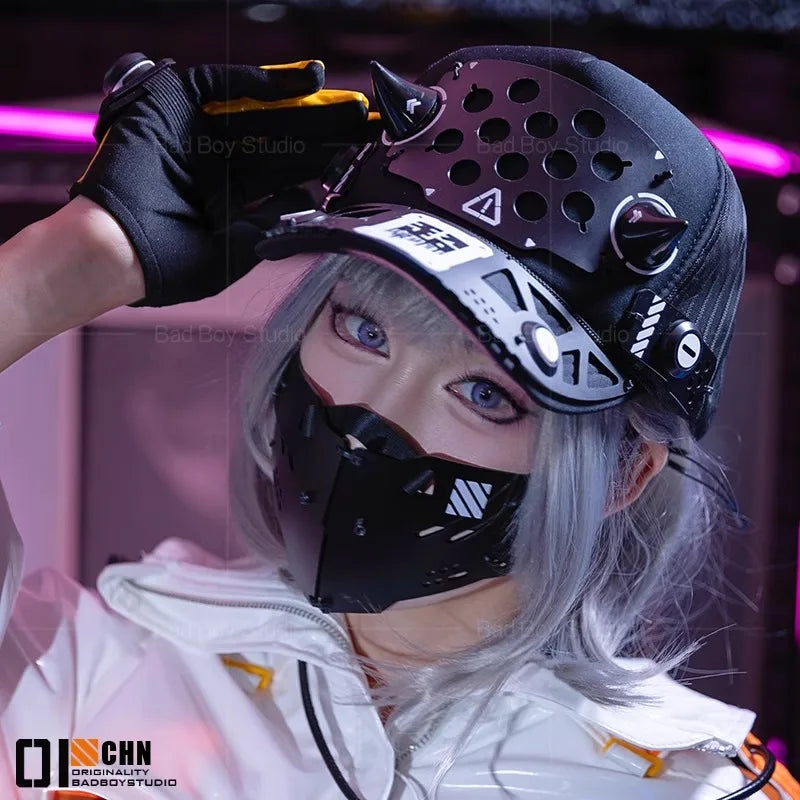Cyberpunk Game Cosplay Mask Accessories Women Sci-fi Mechanical Mechs Mask Hand Armor Cosplay Props Halloween