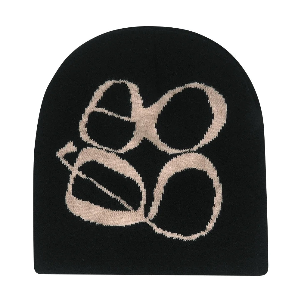 Bonnet jacquard Y2K – 100 motifs, taille unique