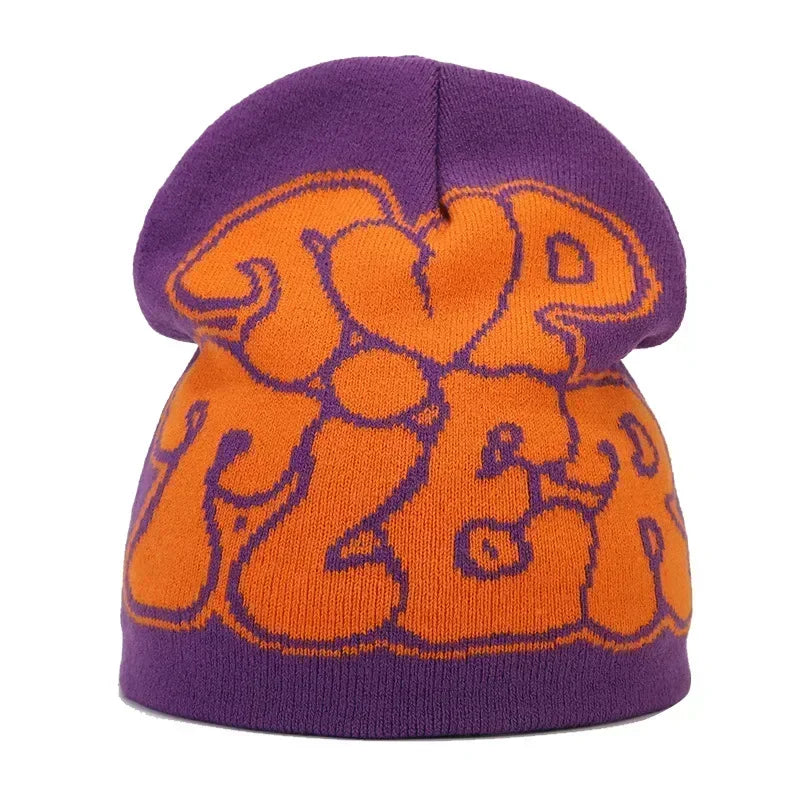 Bonnet jacquard Y2K – 100 motifs, taille unique